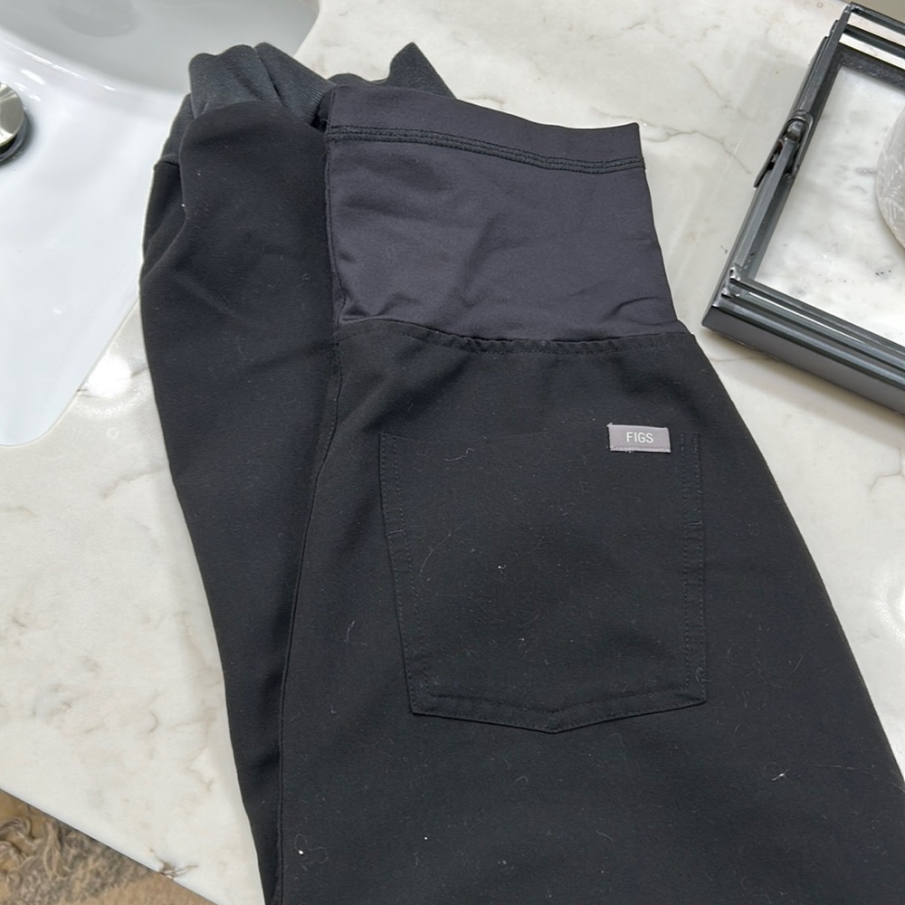 Figs black maternity scrubs